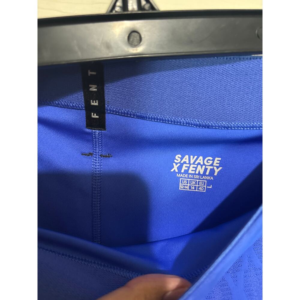 Savage x Fenty Peak Performance Mesh Lace Leggings Blue L - Picture 4 of 4